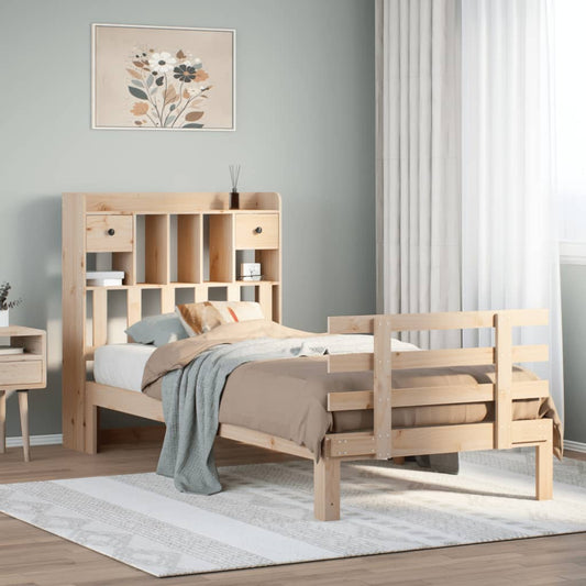 vidaXL Bookcase Bed without Mattress 100x200cm Solid Wood Pine