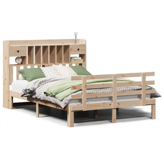 vidaXL Bookcase Bed without Mattress 140x200 cm Solid Wood Pine
