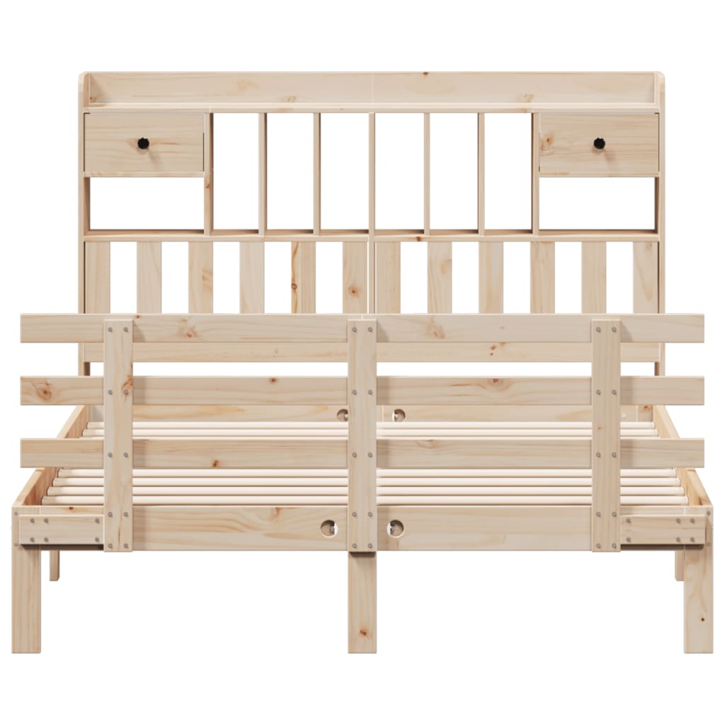 vidaXL Bookcase Bed without Mattress 140x200 cm Solid Wood Pine