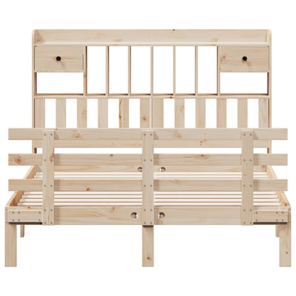vidaXL Bookcase Bed without Mattress 140x200 cm Solid Wood Pine
