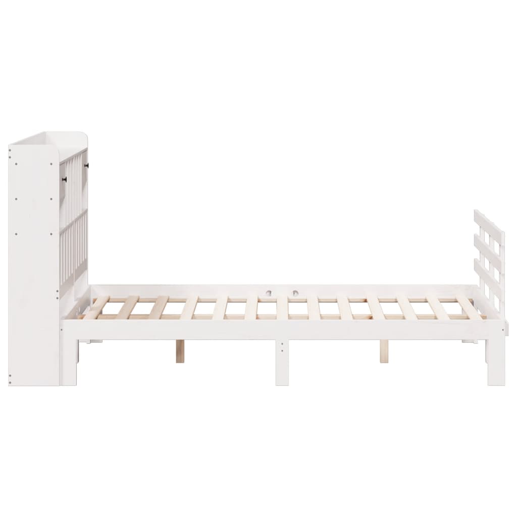 vidaXL Bookcase Bed without Mattress White 140x200 cm Solid Wood Pine