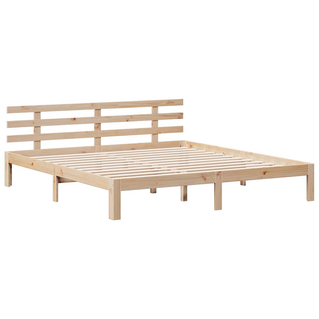 vidaXL Bookcase Bed without Mattress 180x200 cm Super King Solid Wood Pine