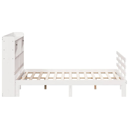 vidaXL Bookcase Bed without Mattress White 180x200 cm Super King Solid Wood Pine