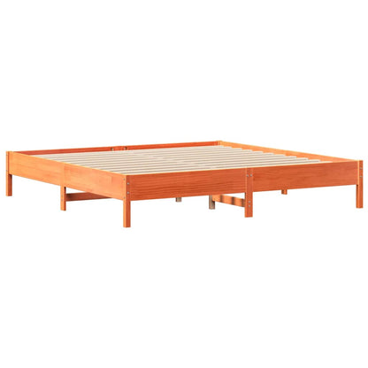vidaXL Bookcase Bed without Mattress Wax Brown 200x200 cm Solid Wood Pine