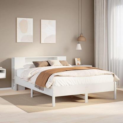 vidaXL Bookcase Bed without Mattress White 160x200 cm Solid Wood Pine