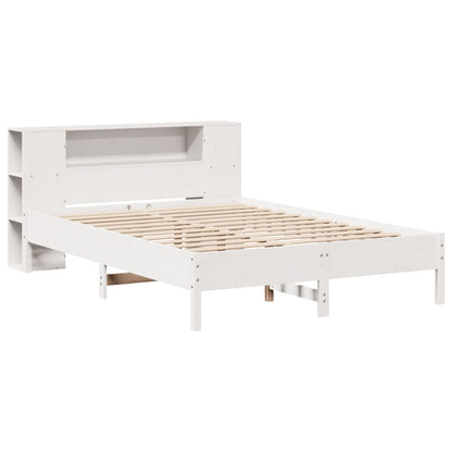 vidaXL Bookcase Bed without Mattress White 150x200 cm King Solid Wood Pine