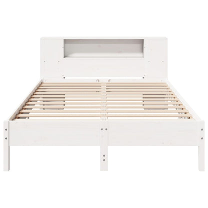 vidaXL Bookcase Bed without Mattress White 150x200 cm King Solid Wood Pine