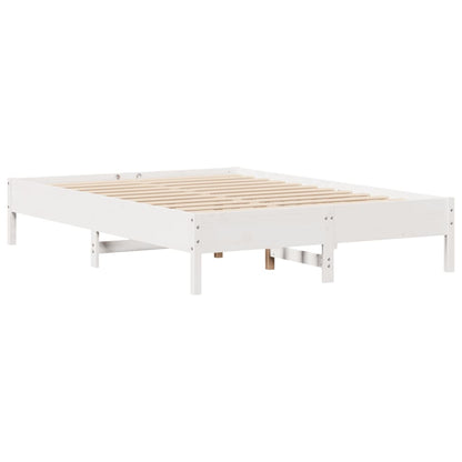 vidaXL Bookcase Bed without Mattress White 150x200 cm King Solid Wood Pine
