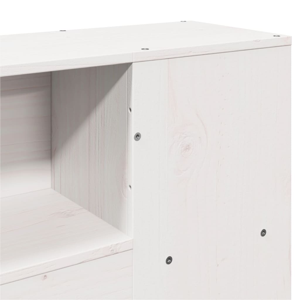 vidaXL Bookcase Bed without Mattress White 150x200 cm King Solid Wood Pine