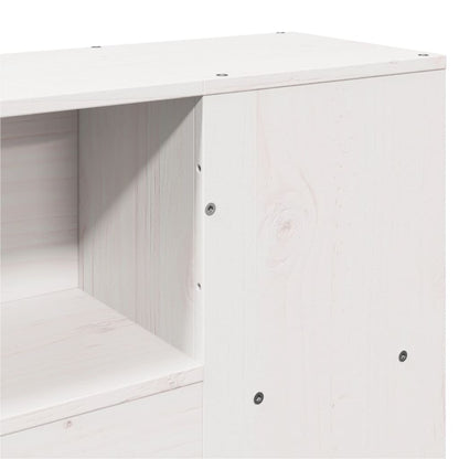 vidaXL Bookcase Bed without Mattress White 150x200 cm King Solid Wood Pine