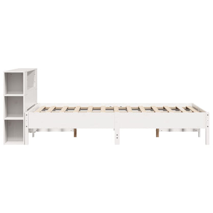 vidaXL Bookcase Bed without Mattress White 140x200 cm Solid Wood Pine