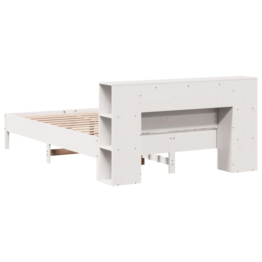 vidaXL Bookcase Bed without Mattress White 140x200 cm Solid Wood Pine