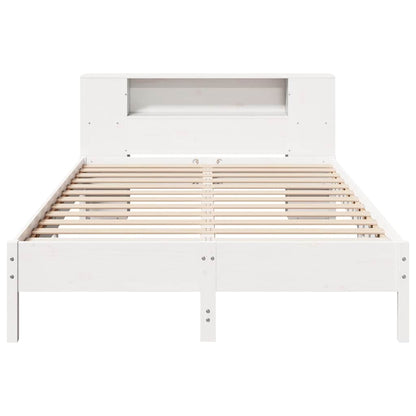 vidaXL Bookcase Bed without Mattress White 140x190 cm Solid Wood Pine