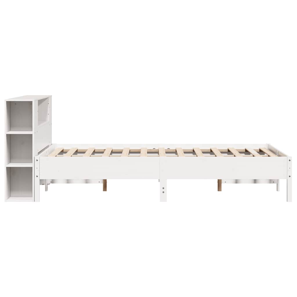 vidaXL Bookcase Bed without Mattress White 140x190 cm Solid Wood Pine