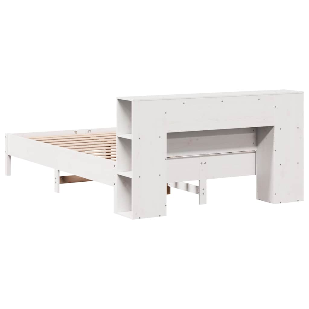 vidaXL Bookcase Bed without Mattress White 140x190 cm Solid Wood Pine