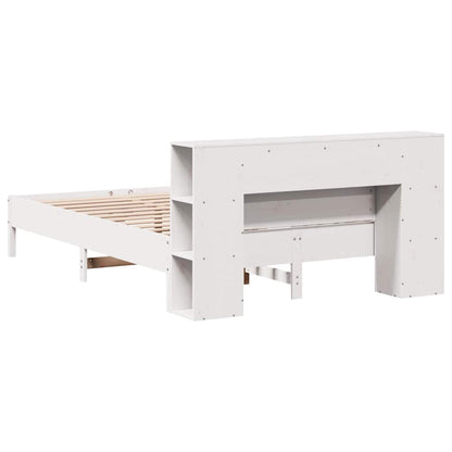 vidaXL Bookcase Bed without Mattress White 135x190 cm Double Solid Wood Pine