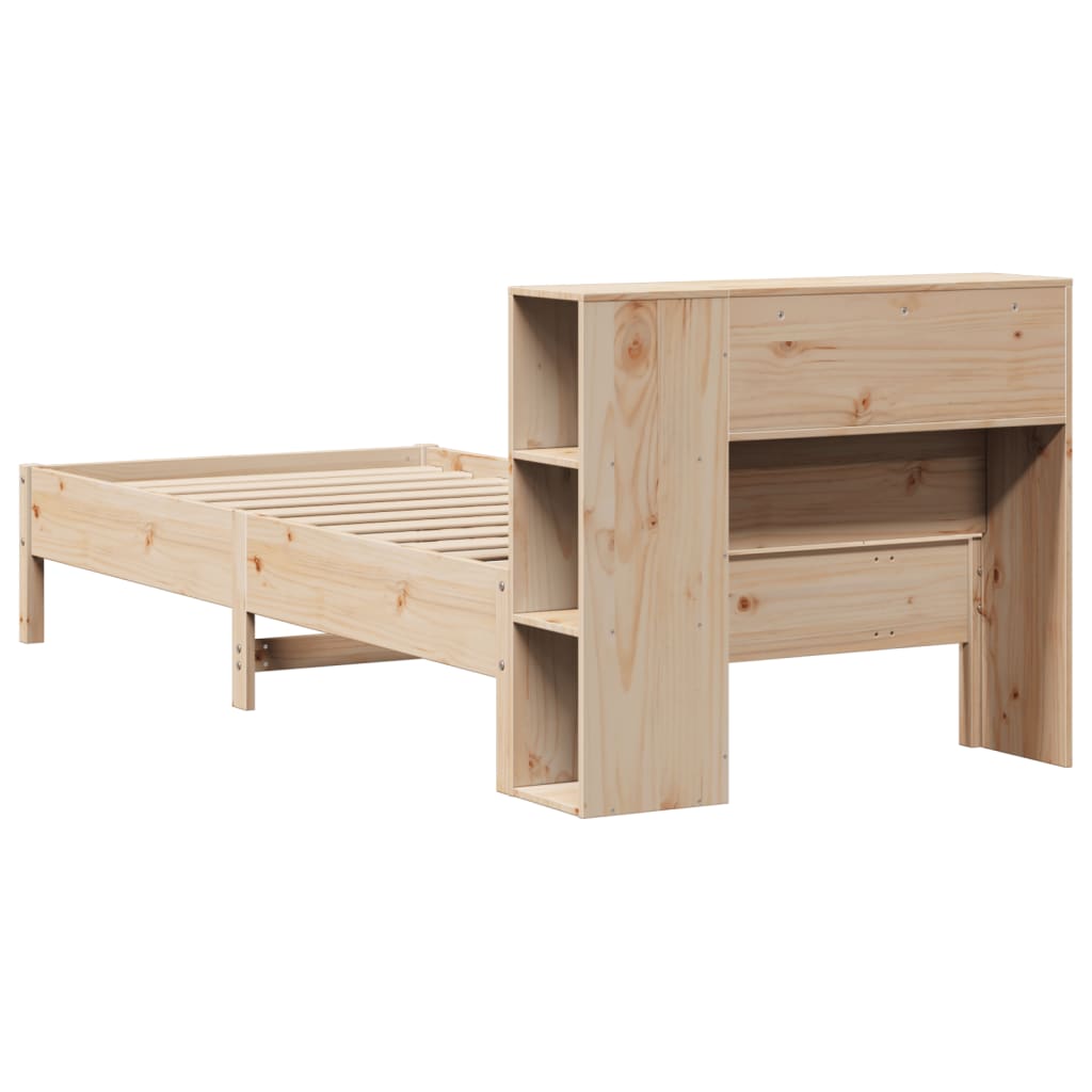 vidaXL Bookcase Bed without Mattress 75x190 cm Small Single Solid Wood Pine