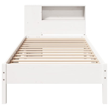 vidaXL Bookcase Bed without Mattress White 75x190 cm Small Single Solid Wood Pine