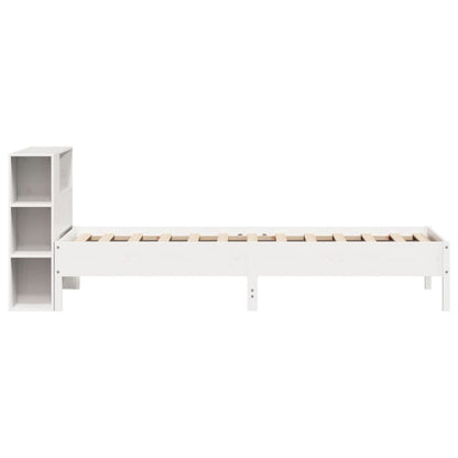 vidaXL Bookcase Bed without Mattress White 75x190 cm Small Single Solid Wood Pine