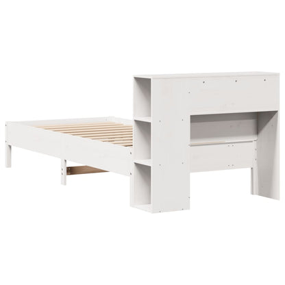 vidaXL Bookcase Bed without Mattress White 75x190 cm Small Single Solid Wood Pine