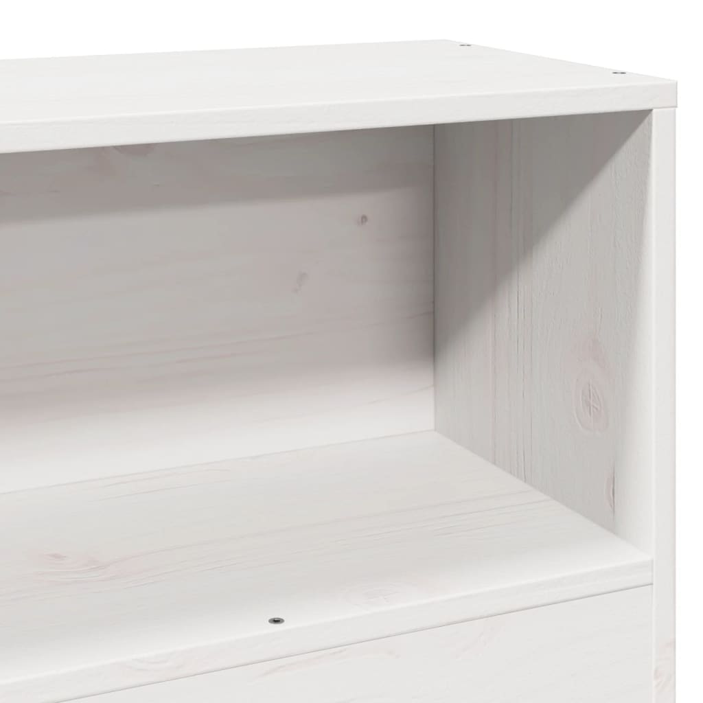 vidaXL Bookcase Bed without Mattress White 75x190 cm Small Single Solid Wood Pine