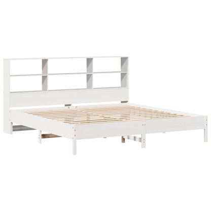 vidaXL Bookcase Bed without Mattress White 180x200cm Solid Wood Pine