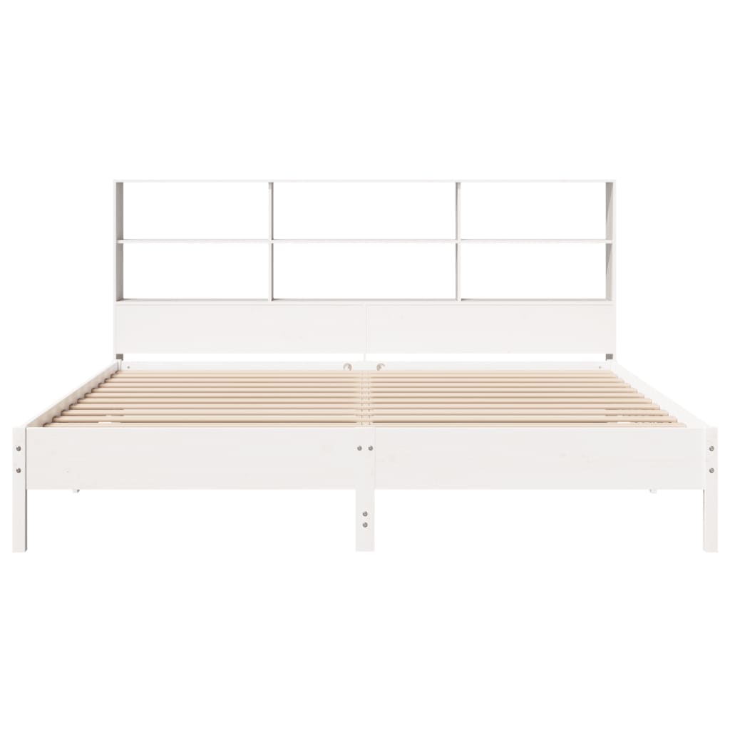 vidaXL Bookcase Bed without Mattress White 180x200cm Solid Wood Pine