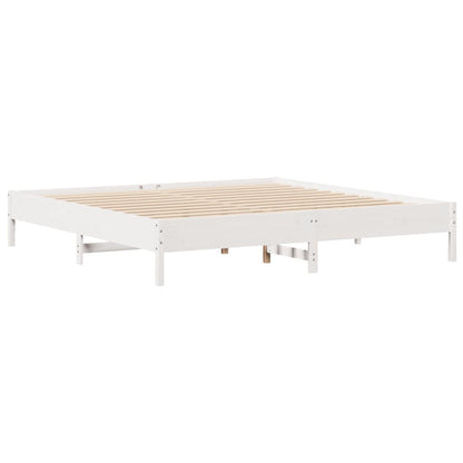 vidaXL Bookcase Bed without Mattress White 180x200 cm Super King Solid Wood Pine