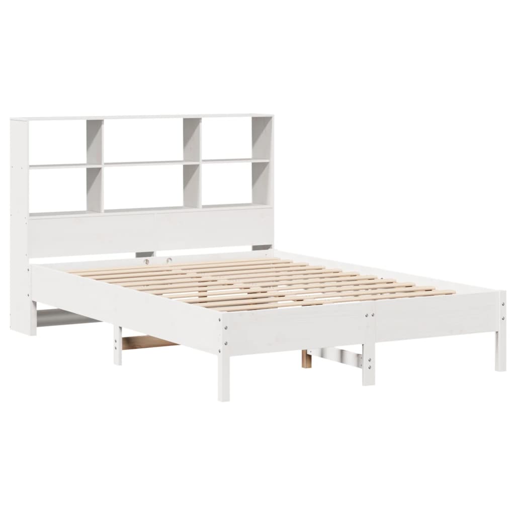 vidaXL Bookcase Bed without Mattress White 160x200cm Solid Wood Pine