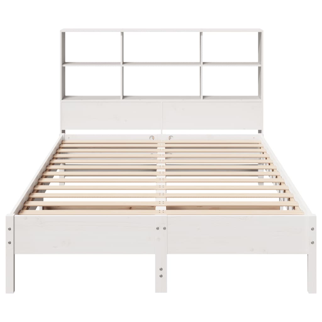 vidaXL Bookcase Bed without Mattress White 160x200cm Solid Wood Pine