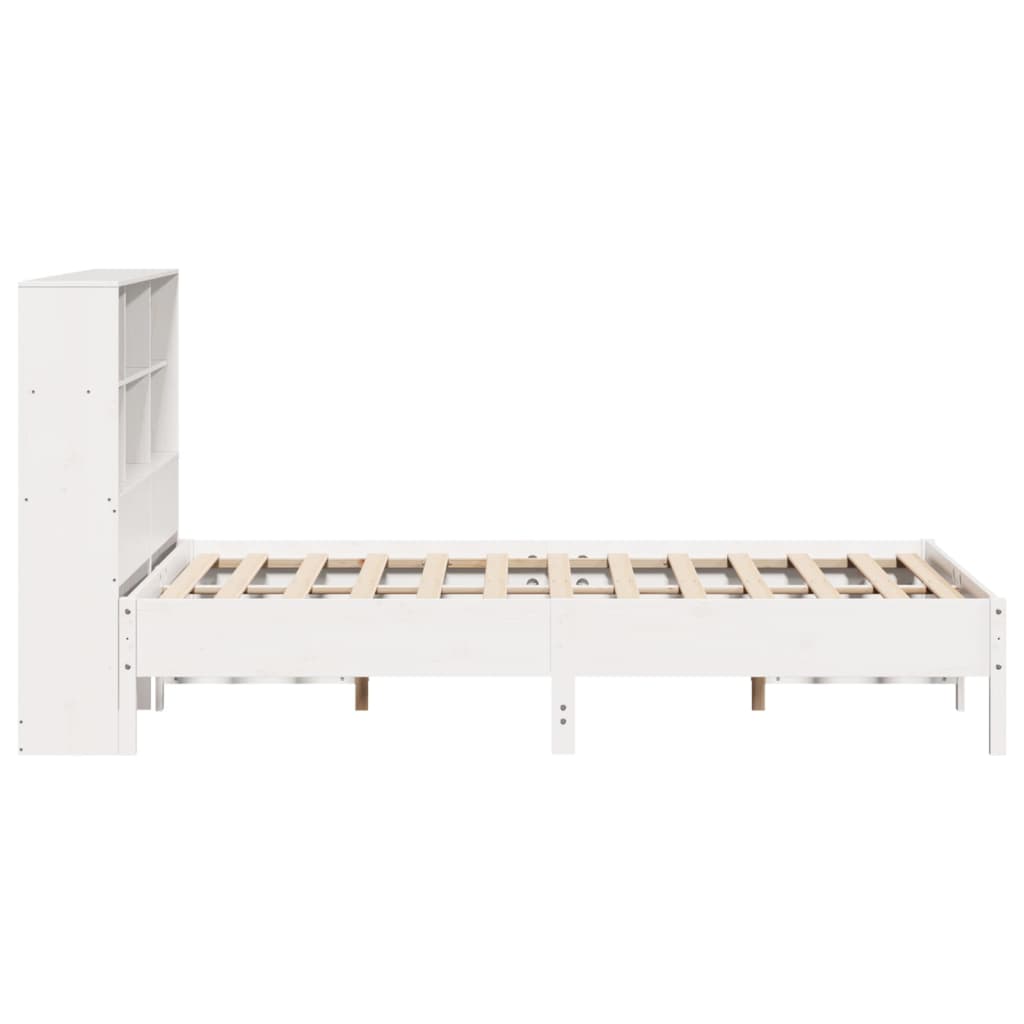 vidaXL Bookcase Bed without Mattress White 160x200cm Solid Wood Pine