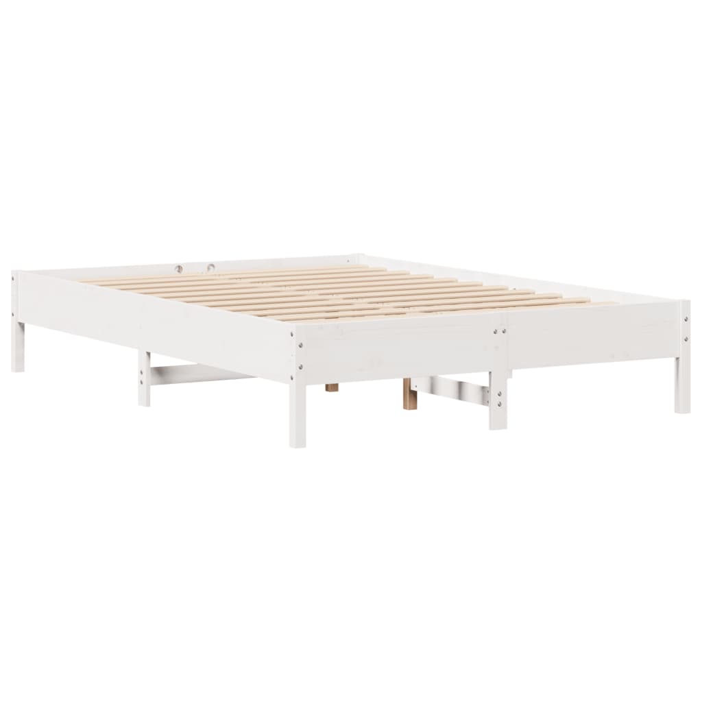vidaXL Bookcase Bed without Mattress White 160x200cm Solid Wood Pine