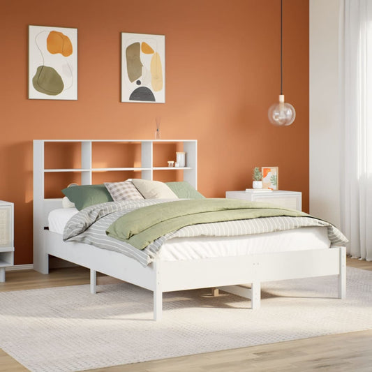 vidaXL Bookcase Bed without Mattress White 160x200cm Solid Wood Pine