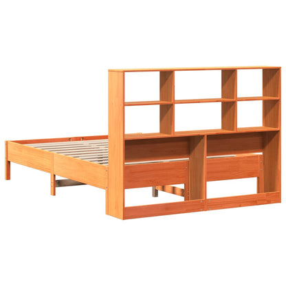vidaXL Bookcase Bed without Mattress Wax Brown 140x200 cm Solid Wood Pine
