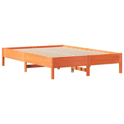 vidaXL Bookcase Bed without Mattress Wax Brown 140x200 cm Solid Wood Pine