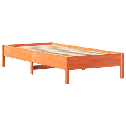 vidaXL Bookcase Bed without Mattress Wax Brown 100x200 cm Solid Wood Pine