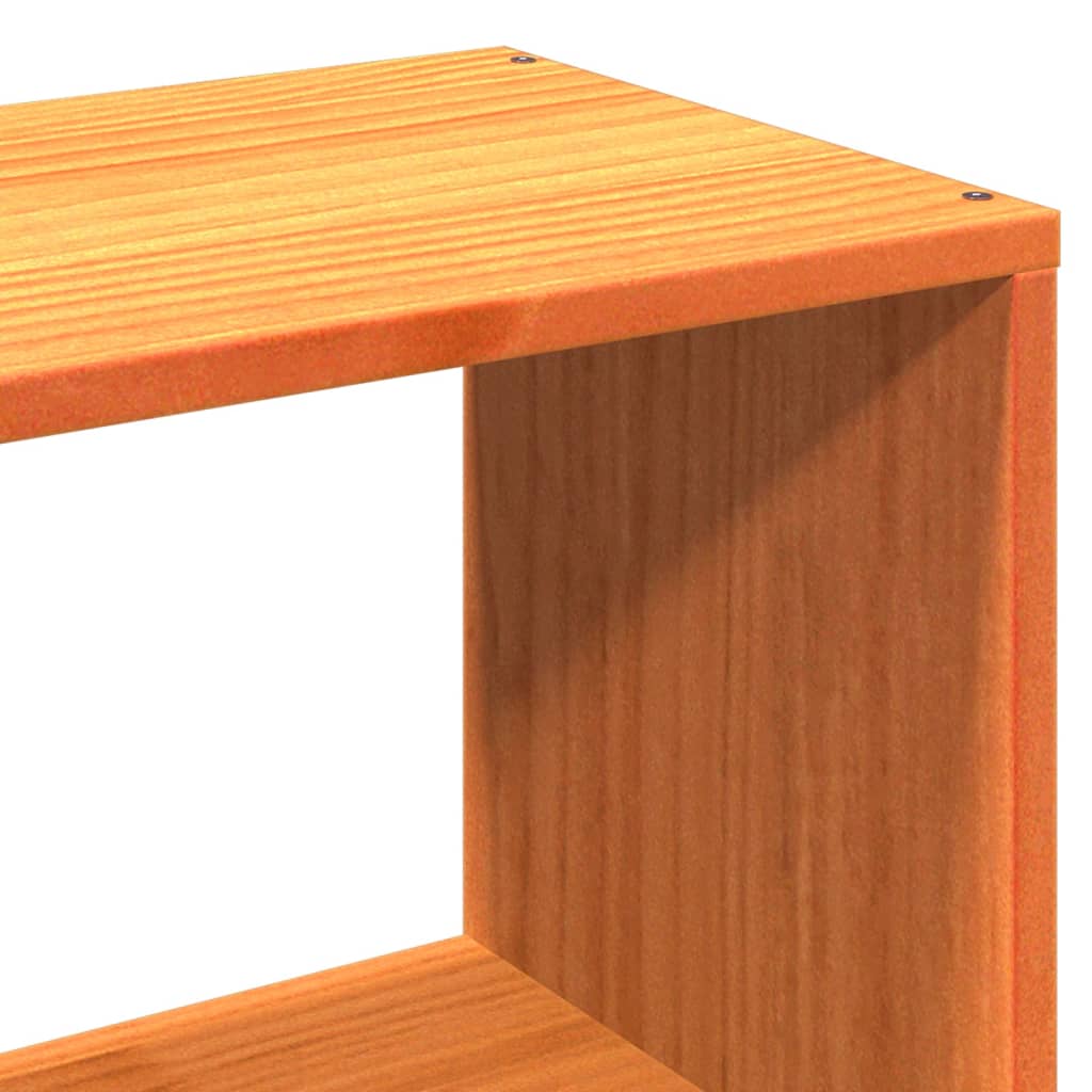 vidaXL Bookcase Bed without Mattress Wax Brown 100x200 cm Solid Wood Pine