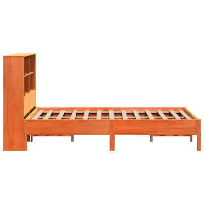 vidaXL Bookcase Bed without Mattress Wax Brown 140x190 cm Solid Wood Pine