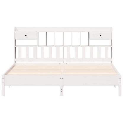 vidaXL Bookcase Bed without Mattress White 180x200 cm Super King Solid Wood Pine