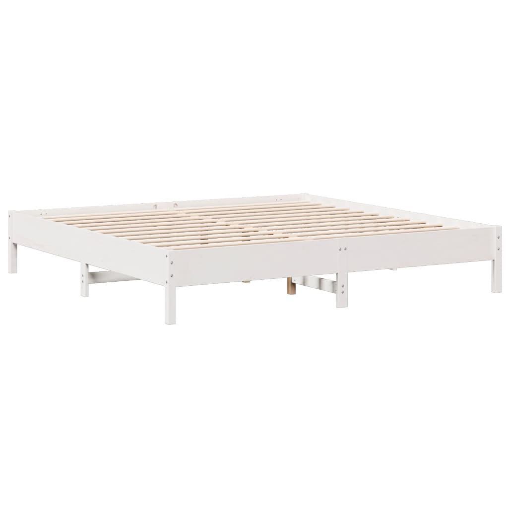 vidaXL Bookcase Bed without Mattress White 180x200 cm Super King Solid Wood Pine