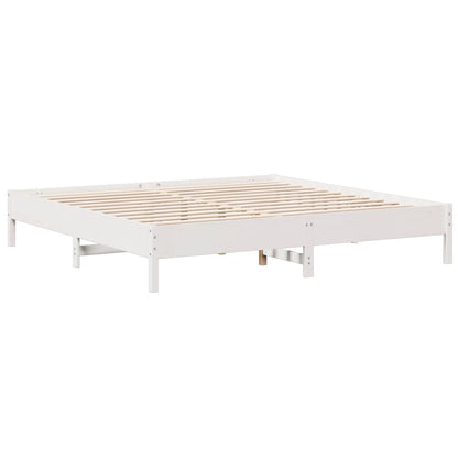 vidaXL Bookcase Bed without Mattress White 180x200 cm Super King Solid Wood Pine