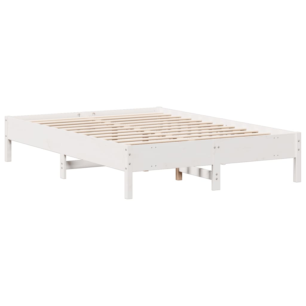 vidaXL Bookcase Bed without Mattress White 160x200 cm Solid Wood Pine