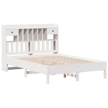 vidaXL Bookcase Bed without Mattress White 150x200 cm King Size Solid Wood Pine