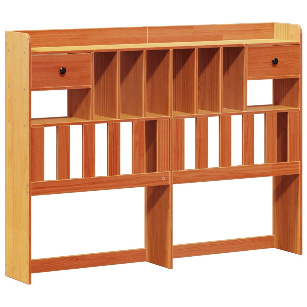 vidaXL Bookcase Bed without Mattress Wax Brown 150x200 cm King Size Solid Wood Pine