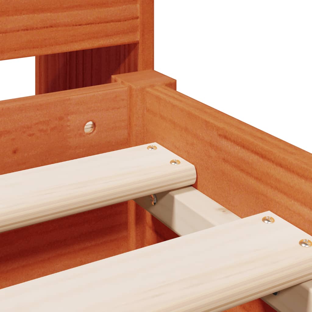 vidaXL Bookcase Bed without Mattress Wax Brown 150x200 cm King Size Solid Wood Pine