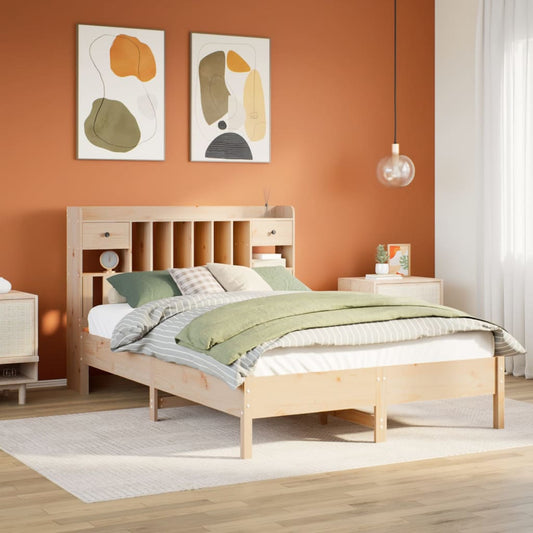 vidaXL Bookcase Bed without Mattress 140x200 cm Solid Wood Pine