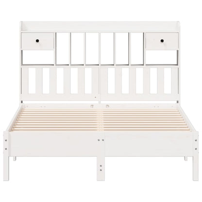 vidaXL Bookcase Bed without Mattress White 140x200 cm Solid Wood Pine