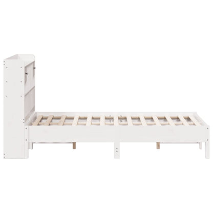 vidaXL Bookcase Bed without Mattress White 140x200 cm Solid Wood Pine
