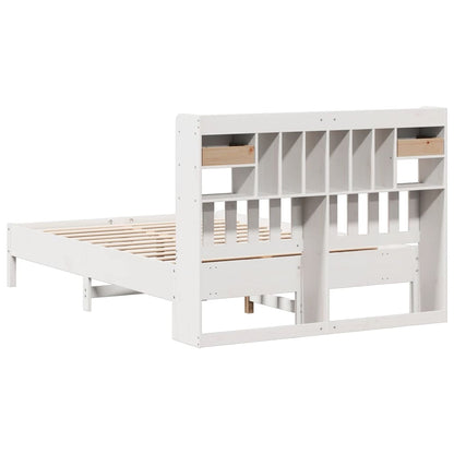 vidaXL Bookcase Bed without Mattress White 140x200 cm Solid Wood Pine