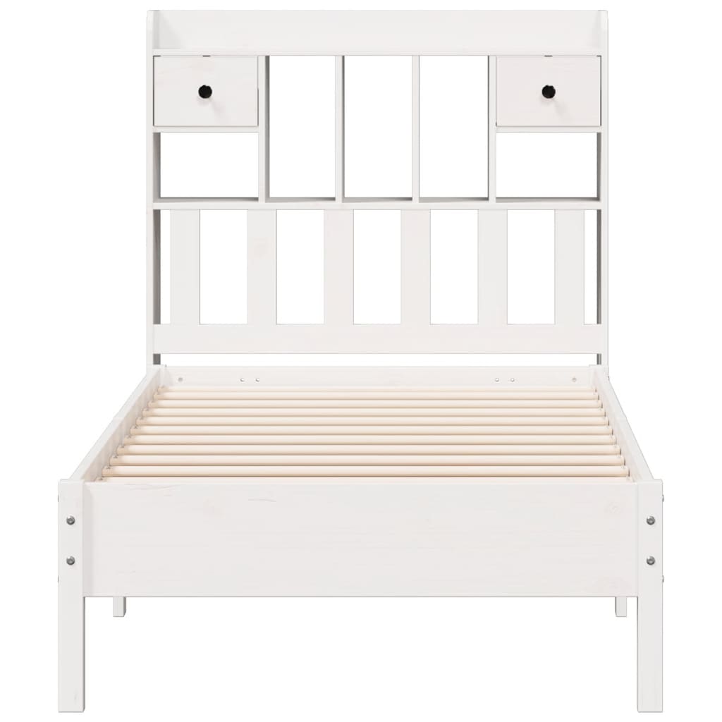 vidaXL Bookcase Bed | White | Solid Pine wood | Single | Bookcase Bed